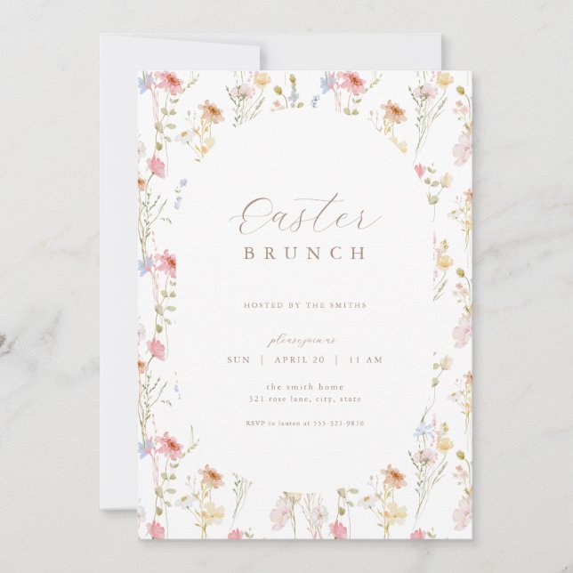 Fleur sauvage Brunch de Pâques & Invitation chasse (Devant)