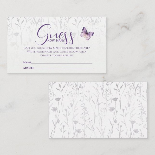 Fleur sauvage Butterfly Devine Combien De Carte De (Devant / Derrière)