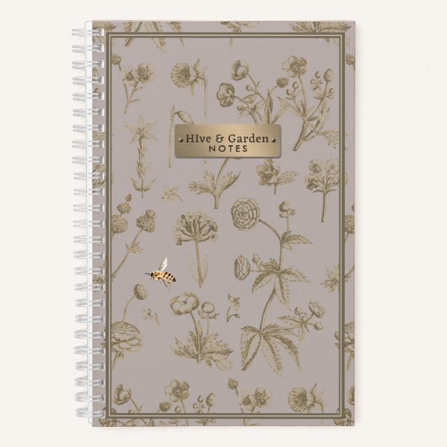 Fleur sauvage Carnet Little Bee Beekeeper Gardener (Recto)