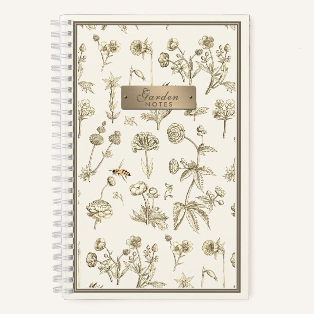 Fleur sauvage Carnet Little Bee Beekeeper Gardener (Recto)