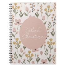 Fleur sauvage Carnet Spiral Personnalisé Baby