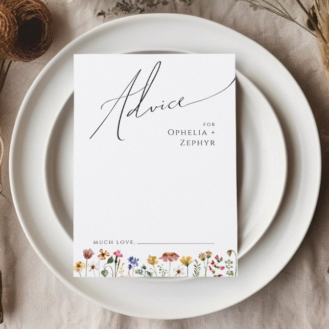 Fleur sauvage coloré | Carte de conseil Mariage (Créateur téléchargé)