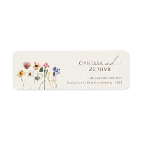 Fleur sauvage coloré | Étiquette d'adresse de reto