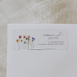 Fleur sauvage coloré | Étiquette d'adresse de reto