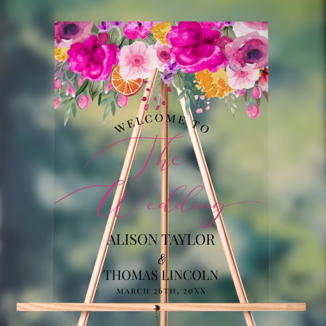 Fleur sauvage coloré Printemps de bienvenue acryli (Neutre)