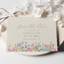 Fleur Sauvage Colorée Faire-Part de Mariage de Dat