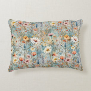 Fleur sauvage Daisy Print Accent Coussin