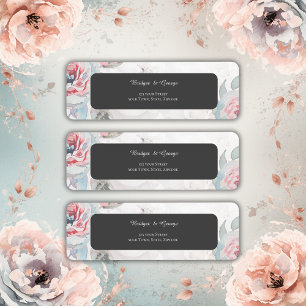 fleur sauvage d'aquarelle à fleurs noires rose mar