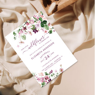 Fleur sauvage d'aquarelle première invitation anni