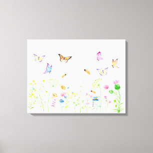 Fleur sauvage d'aquarelle toile de prairie Imprime