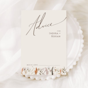 Fleur sauvage d'automne Boho   Carte de conseil Ma
