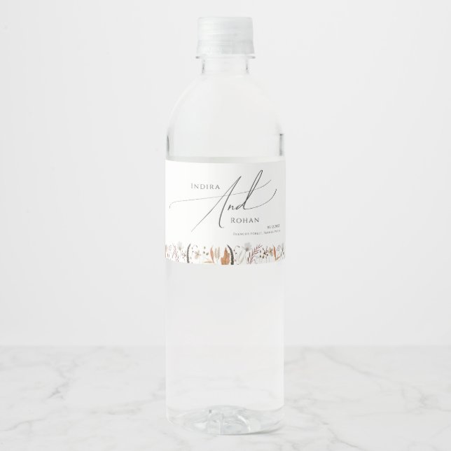 Fleur sauvage d'automne Boho | Étiquette de boutei (Devant)