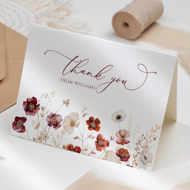 Fleur sauvage d'automne Carte de remerciements (Créateur téléchargé)