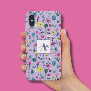 Fleur sauvage de lilas dessinée à la main florale
