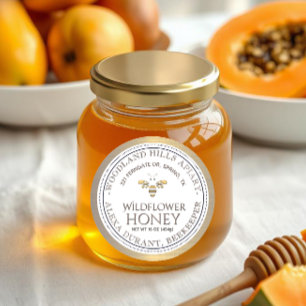 Fleur sauvage de miel de miel Étiquette d'or