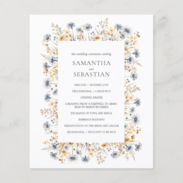 Fleur sauvage de printemps Boho | Programme de mar (Devant)