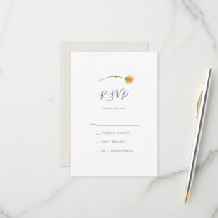 Fleur sauvage de printemps   Carte RSVP blanche