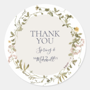 Fleur sauvage de printemps   Sticker en Merci blan