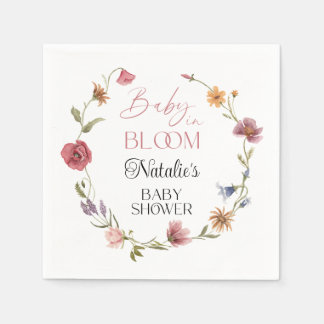 Fleur sauvage de serviettes en papier Baby shower 