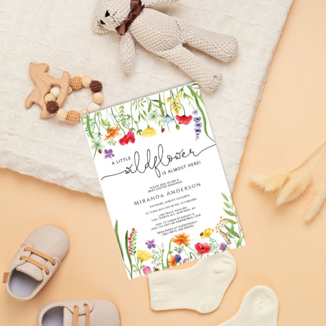 Fleur sauvage d'été Baby shower Invitation (Créateur téléchargé)