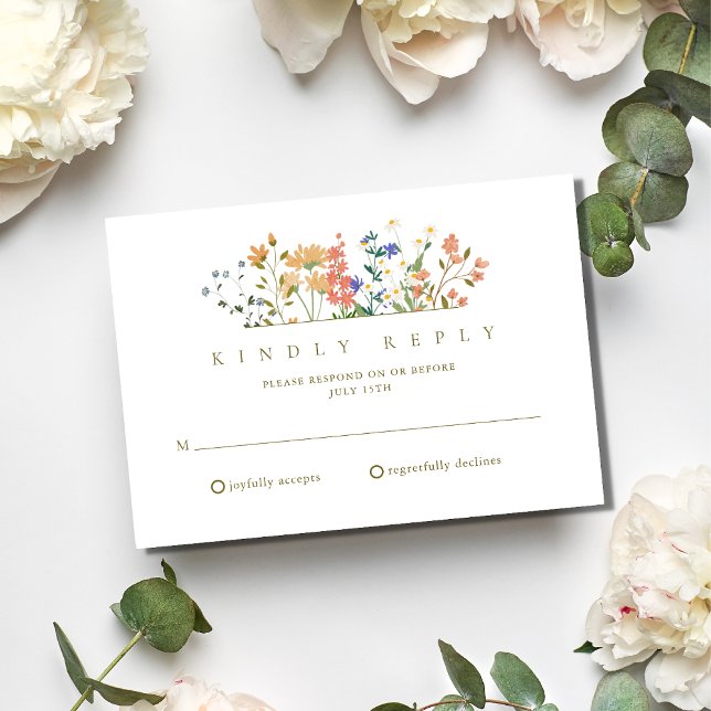 Fleur sauvage d'été Boho Wedding RSVP (Créateur téléchargé)