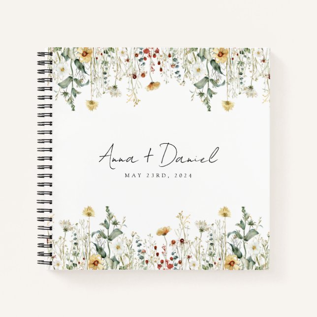 Fleur sauvage d'été  de terrain Mariage livre d'hô (Devant)