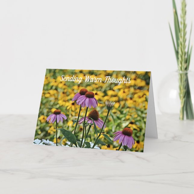 Fleur sauvage d'été envoyant une carte de pensées (Devant)