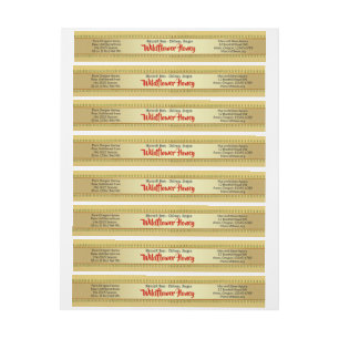 Fleur sauvage d'or envelopper autour de Étiquette 