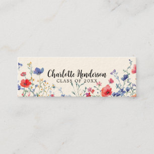 Fleur sauvage Elegant graduation carte de nom pers