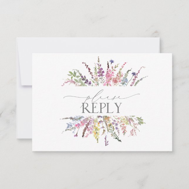 Fleur sauvage élégant tendance mariage floral RSVP (Devant)