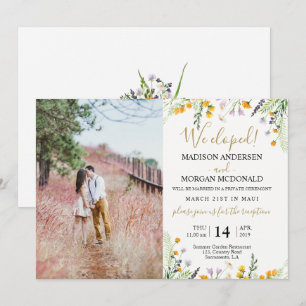 Fleur sauvage Elopement réception Photo invitation