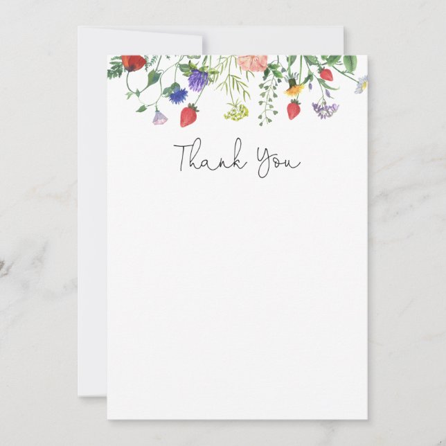 Fleur sauvage et Merci de fraises (Devant)