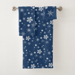 Fleur sauvage Été Marine Blue Daisy Motif