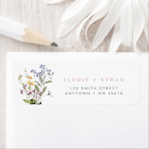 Fleur sauvage Étiquette de adresse Floral Boho Flo