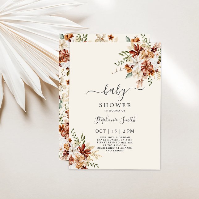 Fleur sauvage Floral Baby shower Invitation fille (Créateur téléchargé)