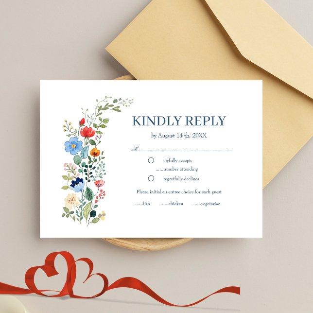 Fleur sauvage Floral Boho Wedding RSVP (Créateur téléchargé)