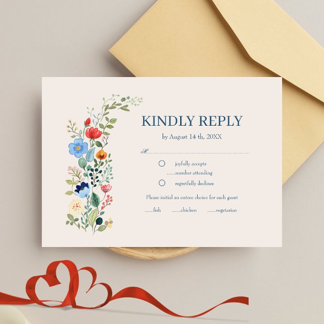 Fleur sauvage Floral Boho Wedding RSVP (Créateur téléchargé)