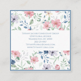 Fleur sauvage Floral Carte de visite