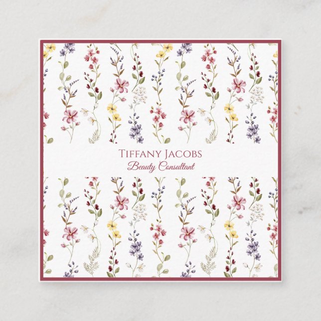 Fleur sauvage Floral Carte de visite (Devant)