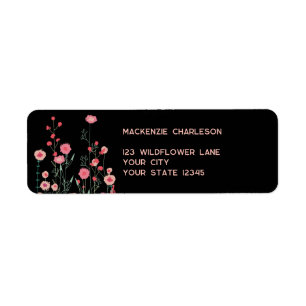 Fleur sauvage foncé Boho Adresse de retour