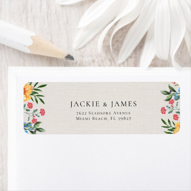 Fleur sauvage Garden Floral Mariage Retour Adresse (En situation)