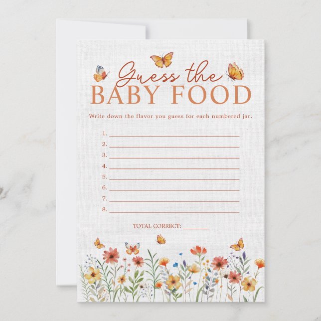 Fleur sauvage Guess Baby Food Baby shower Carte de (Devant)
