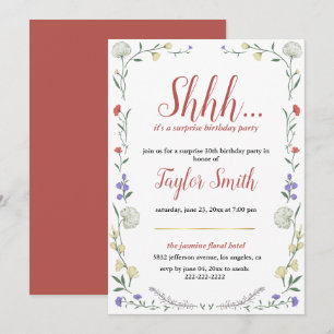 Fleur sauvage Invitation élégante pour une fête su