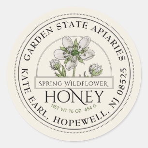 Fleur sauvage ivoire Honey Étiquette