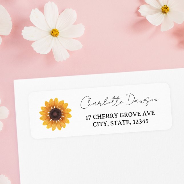 Fleur sauvage jaune Spring Floral Adresse de retou (Spring Wildflower Birthday Party Label)