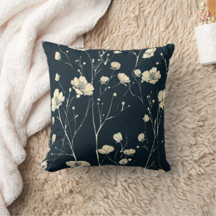fleur sauvage jeté oreiller, coussin décoratif fle