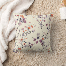 fleur sauvage jeté oreiller, coussin décoratif fle