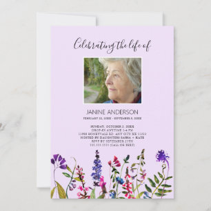 Fleur sauvage Life Celebration photo Invitation