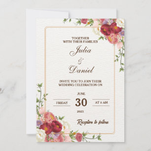 Fleur sauvage Mariage Elégant Floral Invitation