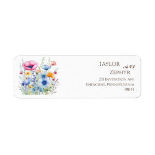 Fleur sauvage Mariage RSVP Adresse de retour
